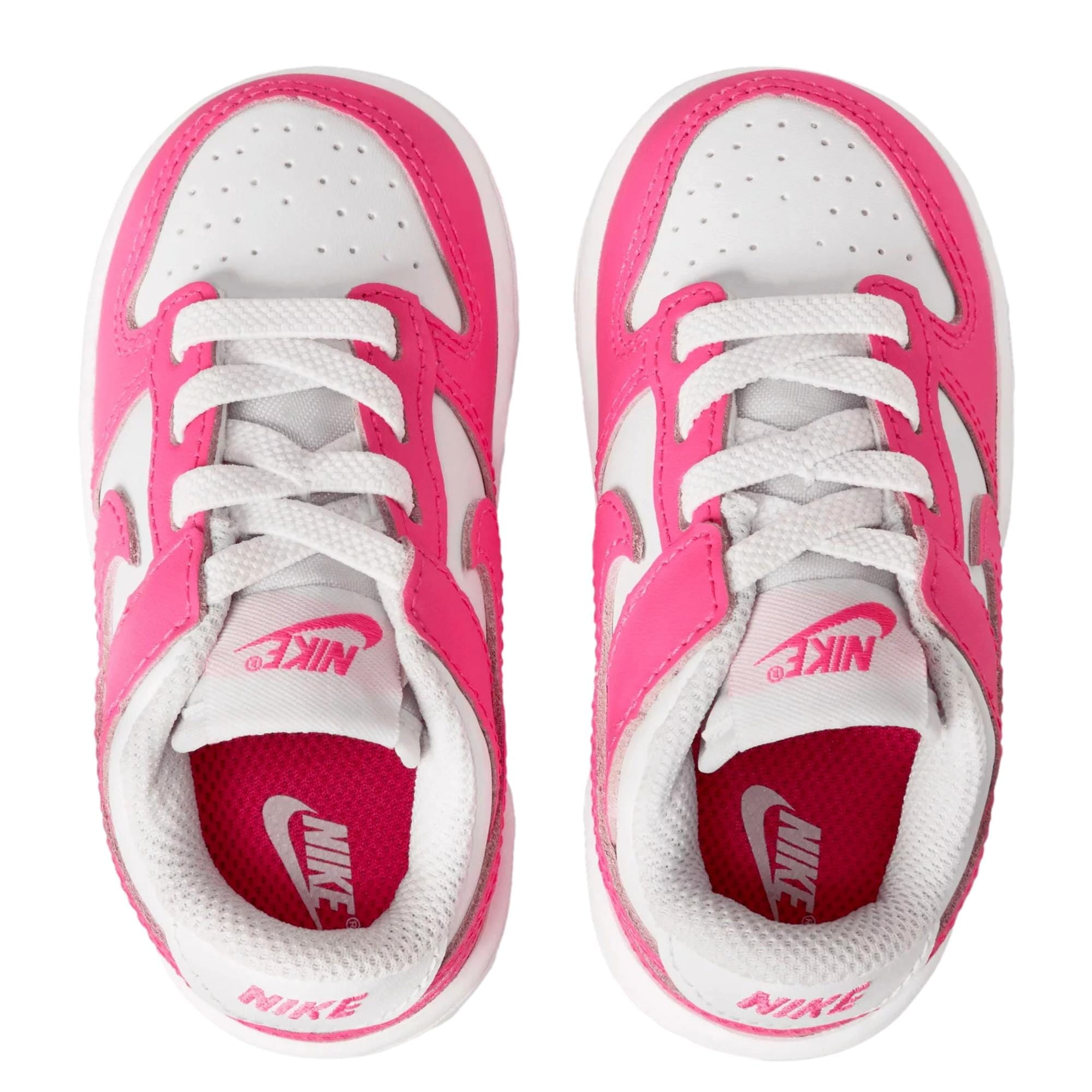 Nike Dunk Low White / Laser Fuchsia  FB9107-102 Toddler Size 6