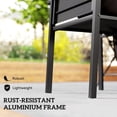 thumbnail image 4 of Set of 2 Stackable Outdoor Patio Chairs, Black Steel Frame and Breathable Texteline Fabric Garden Seats with Armrests for Balcony, Terrace, Backyard and Dining Area, 35" H, 4 of 7