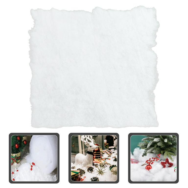 Eucatus Bright White Fake Snow Cotton Batting for Crafts, Christmas  Village, 15 Sq ft 3 Pack