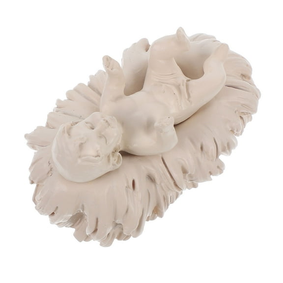 WORGEOUS Miniature Jesus Figurine In Manger Resin Baby Jesus Statue Small Jesus Figurine For Christmas Nativity Scene Decor