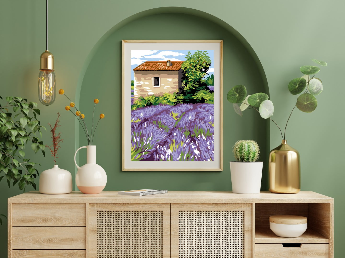 Needlepoint canvas for halfstitch without yarn The Lavender Cabin SE926.364 Seg De Paris Printed Tapestry Canvas