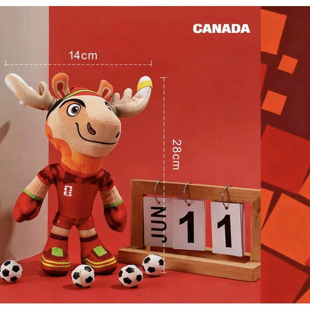 Muñeco de peluche coleccionable de 11 pulgadas de MAPLE/ZAYU/CLUTCH de WorldCupMascots.