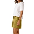 thumbnail image 5 of Guluxicc 2 Piece Women's Outfit Sets Basic T Shirt Matching Side Slit Shorts Eyelet Embroidery Casual Outfits for Spring and Summer, 5 of 5