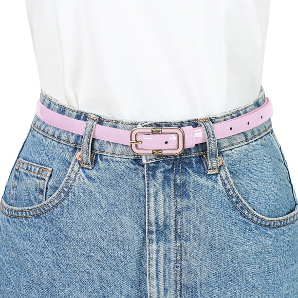 Ceinture en cuir PU d contract pour femmes Skinny Betls pour