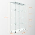 thumbnail image 6 of Primary Living Space Cabinets Tempered Glass Display Cabinet,Wine Cabinet, Storage Cabinet,File Cabinet with Bluetooth LED Light Strips,Tempered Glass Top, Lock on Door Wheels,Suitable for Living Roo, 6 of 11