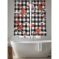 thumbnail image 5 of Christmas Cardinal Sheer Curtains 72 Inch Length 2 Panels Set, Winter Xmas Bird Branch Black White Plaid Voile Window Treatment Curtains Sheers Drapes for Bedroom/Living Room/Kitchen 52"x72"x2, 5 of 7