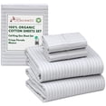 thumbnail image 3 of RUVANTI 100% Organic Cotton Sheets - California king Sheet Sets - 4 Piece Percale Weave Bedding, Crisp, Cooling, Breathable, Soft & Durable, 16" Deep Pocket, Hotel Quality Sábanas - Construction Line, 3 of 7