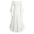 thumbnail image 4 of Glamorous Puff Sleeve Cinched Waist Court Halloween Trick or Treat Ensemble Spooky Soiree Costume Style Haunted Gala Outfit Look Summer Gothic Dress for Women, 4 of 5