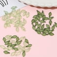 thumbnail image 4 of 50pcs Green Leaf Shape Acrylic Beads Pendant Loose Bead For DIY Jewelry Making, 4 of 7