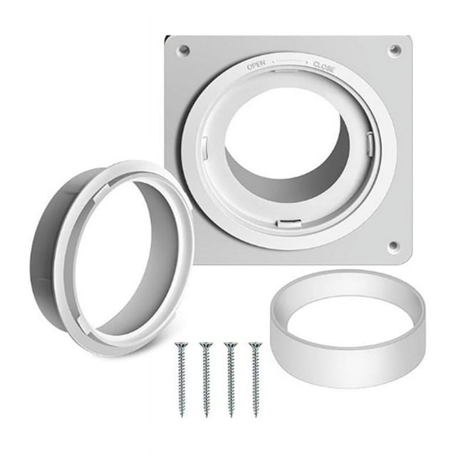 LOVEVER Dryer Vent Wall Plate with Hose(4 Inch 8 Feet) Twist Lock Connector Kit 4 Duct Flange A
