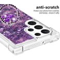 thumbnail image 4 of Phone Case for Samsung Galaxy S23 Ultra, Shockproof Clear Quicksand Glitter Flowing Liquid with Bling Diamond Ring Stand,Cute Women Girls Case for Galaxy S23 Ultra 6.8'' LS - Purple, 4 of 14