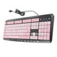 thumbnail image 2 of Teclado USB con cable ultrafino de dibujos animados para ordenador portátil de oficina en casa Universal (negro y rosa), 2 of 8