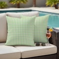 thumbnail image 4 of Sage Green Outdoor Waterproof Pillow Covers, Grid Checkered Plaid Gingham Lattice Trellis Decorative Square Throw Pillowcase Sofa Cushion Sham for Patio/Couch/Chair, 24"x24" 2 Pack, 4 of 8