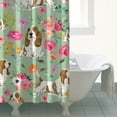 thumbnail image 4 of Basset Hound and Pioneer Flower Shower Curtain 72"x84" ,Bathroom Decorative Shower Curtains Set with 12 Hooks,Modern Waterproof Washable Shower Curtain, 4 of 6