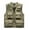 Khaki, variant on Work Vest for Men with Pockets Men Solid V-neck Casual Mesh Multiple Pockets Multiple Zipper Blouse Outdoor Work Tops Travel Ghotography Vest Coats
