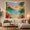 Tropical Sunset Beach With Hibiscus and Islands, variant on Turquoise Lagoon With Mountain and Palm Fronds, Cheerful Coastal Style for Beach Lovers, Tropical Wall Art, Housewarming Gift, Tapestry Wall Hanging for Bedroom and Living Room