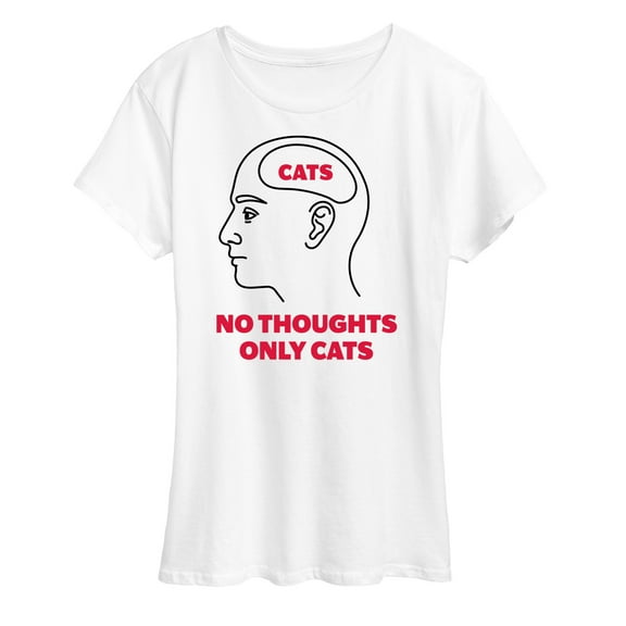 Instant Message - No Thoughts Only Cats - Women's Short Sleeve Graphic T-Shirt