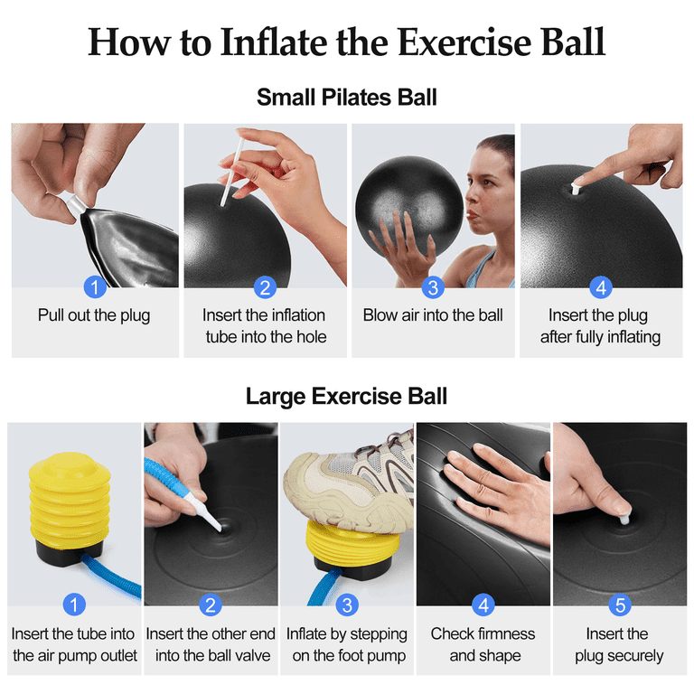 Cshidworld 65cm Yoga Ball Set With Pilates Ball & Pump photo 4