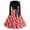 Red #012, variant on Halloween Dresses for Women Castle Ghost Long Sleeve 1950s Cocktail Funny Dresses V Neck Hepburn Fall Cute Dress with Belt S