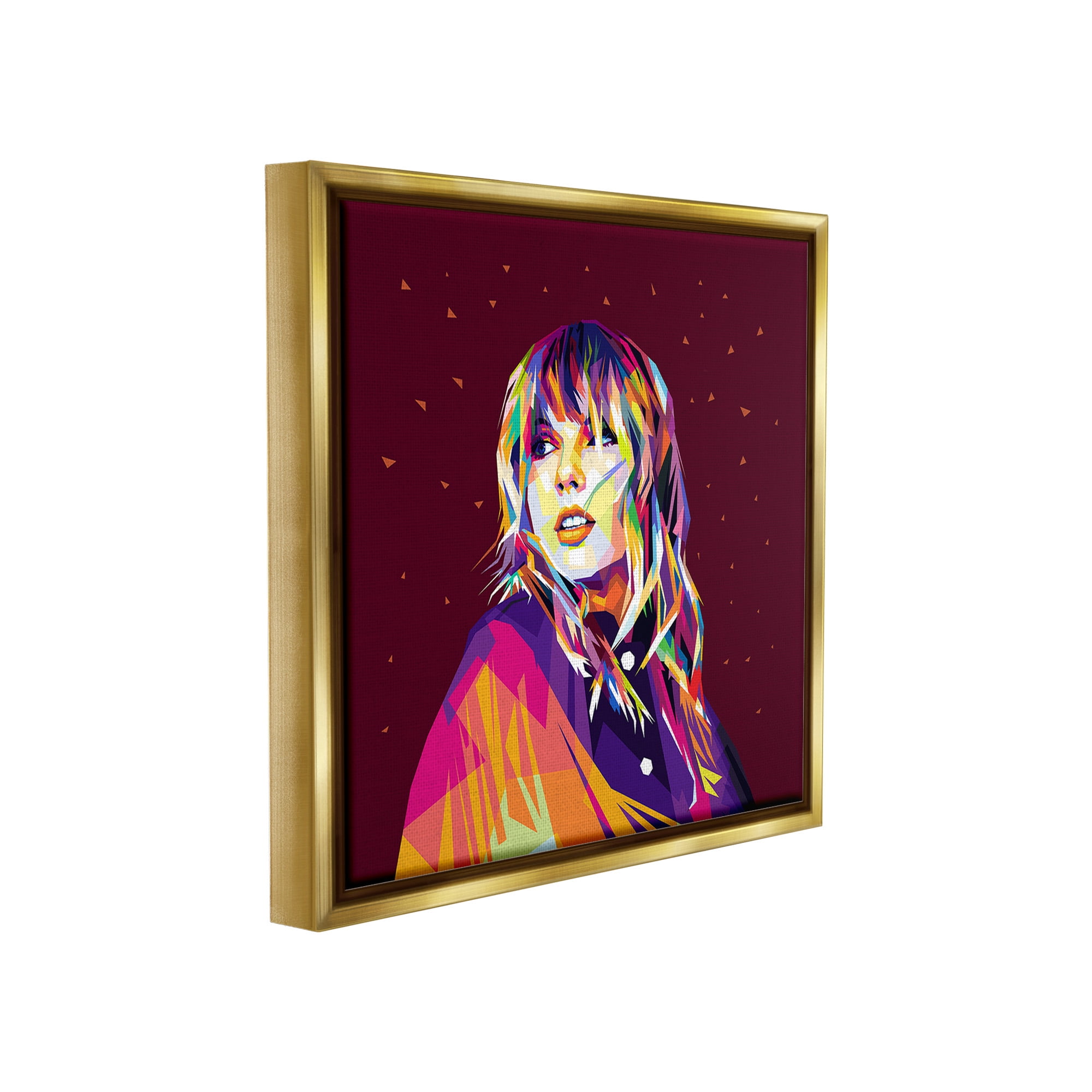 Stupell Industries Modern Hue Taylor Abstract Painting Gold Floater Framed Canvas Art Print Wall Art, 18 x 18