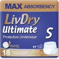 thumbnail image 1 of Ropa interior para incontinencia para adultos LivDry Ultimate Small, paquete de 18, 1 of 8