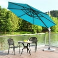 thumbnail image 2 of Costway Parasol Déporté de Patio 11 Pi Rotation Cantilever Aluminium Inclinaison Base Croisée Turquoise, 2 of 10