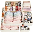 thumbnail image 1 of Organizr de Cajones, 8 Set Organizr Ropa Plegable Multifuncional, Organizres de Ropa Interior lavables, Cajas de Almacenamiento para Clasificar Corbatas, Calcetines(8PCS-Blanco Roto), 1 of 3