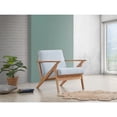 thumbnail image 4 of Omax Decor Zola Solid Wood and Fabric Accent Armchair in Oak and Light Blue, 4 of 7