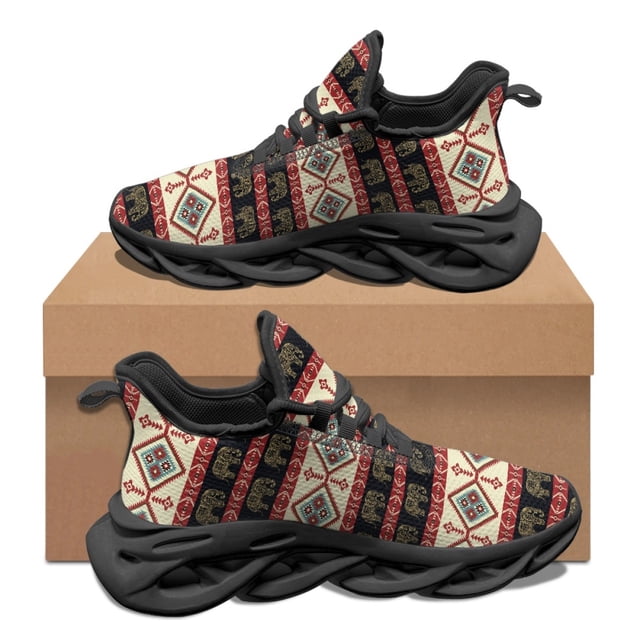 Zapatillas de deporte con estampado de tótem tribal africano para mujer, cómodas y transpirables, con suela vulcanizada, para verano