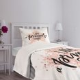 thumbnail image 3 of Ambesonne Cartoon Quilted Bedspread Set 2 Pcs, Modern Dotted Themed Design, Twin Size, White Black Blush, 3 of 5