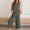 Gray, variant on pstuiky Pajama Set for Women Summer Solid Color Breathable Pajama Set Casual Loose Fit Crew Neck Sleeveless Sleepwear with Shorts Army Green S