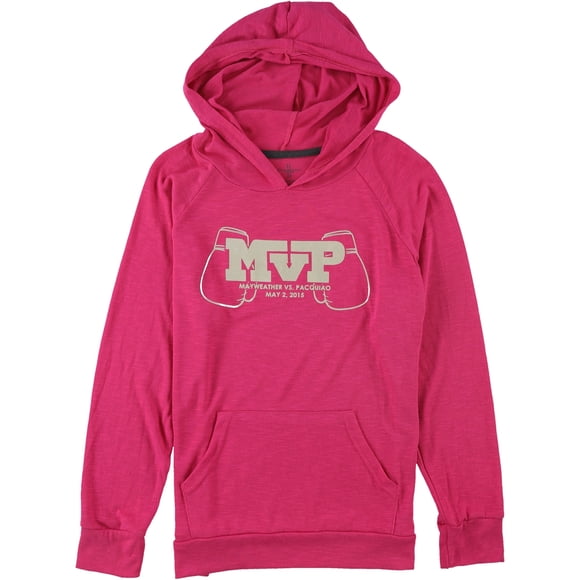 Industry Rag Womens Mayweather VS. Suéter con capucha Pacquiao, rosa, mediano