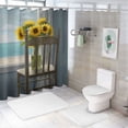 thumbnail image 7 of Pratyus Sunflowers Modern Waterproof Shower Curtain with Hooks for Country Cottage & Farmhouse Bathroom Decor, Sustainable Polyester Fiber, Washable, Various Sizes 36x72, 7 of 7