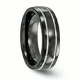 thumbnail image 5 of Edward Mirell Titanium Black Ti & Grey Grooved 7mm Band, 5 of 7