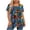 Blue, variant on Feancey Womens Plus Size Tops 2026 Summer Short Sleeve Pleated Blouses Crew Neck Casual Floral Print T-Shirts Loose Fit Dressy Tee Shirt Black L