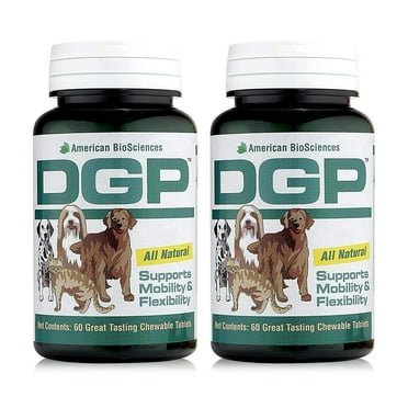 American BioSciences DGP, Joint Supplement for Dogs - Joint Support with Turmeric, Boswellia Extract & More - Quick Effect for Immediate Mobility Support - 60 All-Natural Chewable Pet Tablets (2 Pack)