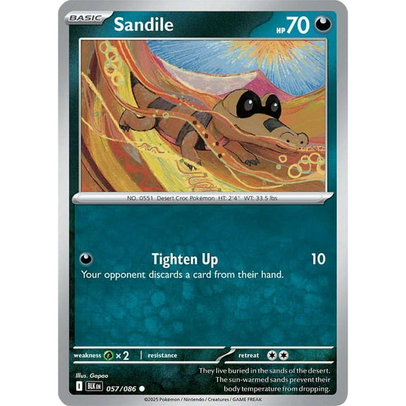 Pokemon Black Bolt Common Sandile #57