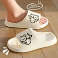 thumbnail image 4 of Zapatillas de baño con plataforma gruesa para mujer, chanclas antideslizantes de dibujos animados de gato, sandalias de playa para interiores y exteriores, verano 2024, 4 of 7