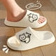 thumbnail image 4 of Zapatillas de baño con plataforma gruesa para mujer, chanclas antideslizantes de dibujos animados de gato, sandalias de playa para interiores y exteriores, verano 2024, 4 of 7