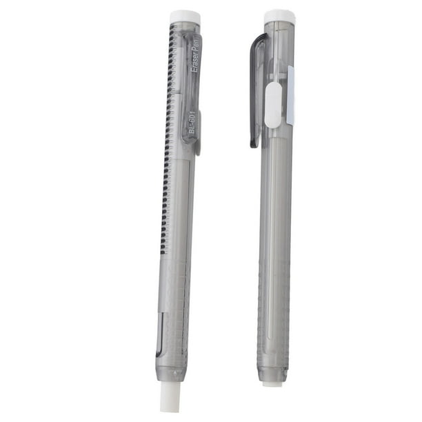 Borrador de Estilo de Lápiz retráctil, 2 piezas Pen seguros para Borradores Mecánnicos Livianos Pen Filtro de Uso Fácil de USar Con 10 Recargas de Borrador para La Escritura de