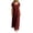 Wine, variant on Bosfbaoi Dresses for Women Square Neck Short Sleeve Loose Flowy Linen Blend Maxi Dress