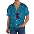thumbnail image 1 of Fotbe Spider And Cobweb Camisa Estampada de Manga Corta para Hombre, Casual de Verano, Estilo Playero, Sin Arrugas-XX-Large, 1 of 5