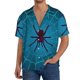 thumbnail image 1 of Balery Spider And Cobweb Camisa Casual de Manga Corta con Botones para Hombre, Texturizada, Estilo Cubano, para Playa, Verano-Large, 1 of 5