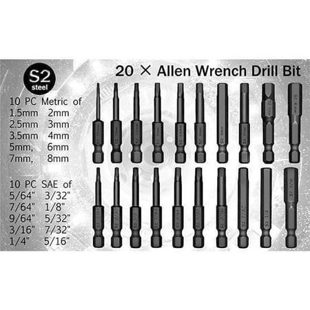 

Leke 10/20Pcs 1/4inch Steel Hex Head Wrench Screwdriver Drill Bit Set 50mm Length