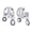 White Gold-Plated, variant on Dangle Drop Earrings for Women 1.00 Carat (ctw) Pear and Round Cut Lab Grown Diamond Two Tone Half Huggie Earring in 14K White Gold Plated 925 Sterling Silver Jewelry Gift for Her