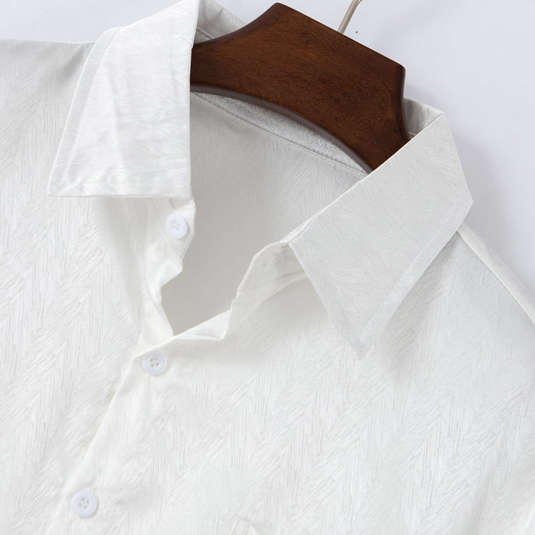 Bazeneo Mens Dress Shirts Slim Fit Satin Shirts Long Sleeve Luxury Formal Shirt Non Iron Button Down Shirt Shiny Designer Tops with Chest Pocket