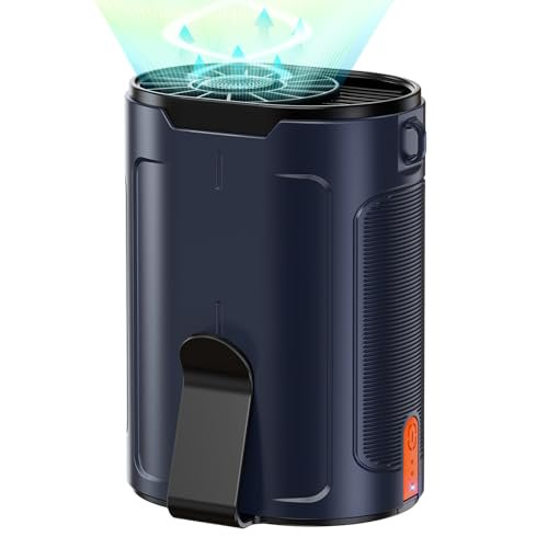 Ventilador portátil Heelkl 2025 AI recargable, 4 velocidades, flujo de aire fuerte de 6600 RPM, ventilador de cintura personal