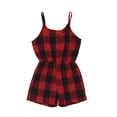 thumbnail image 2 of ITFABS Mommy and Me Matching Playsuit, Plaid Buttons Short Wide-Leg Playsuit, 2 of 5