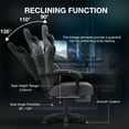 thumbnail image 5 of Hoffree Gaming Chair with Speakers Fabric Gamer Chair with footrest and massage Big and Tall Video Game Chair with Headrest and Lumbar Support for Adults, 5 of 11