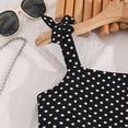 thumbnail image 6 of Girls 2 Piece Summer Outfits Polka Dots Spaghetti Strap Crop Top & Elastic Waist Wide Leg Pants Casual Clothes for Kids Black Size 7-8 Years, 6 of 8